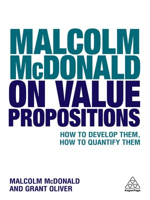 cover image of Malcolm McDonald on Value Propositions